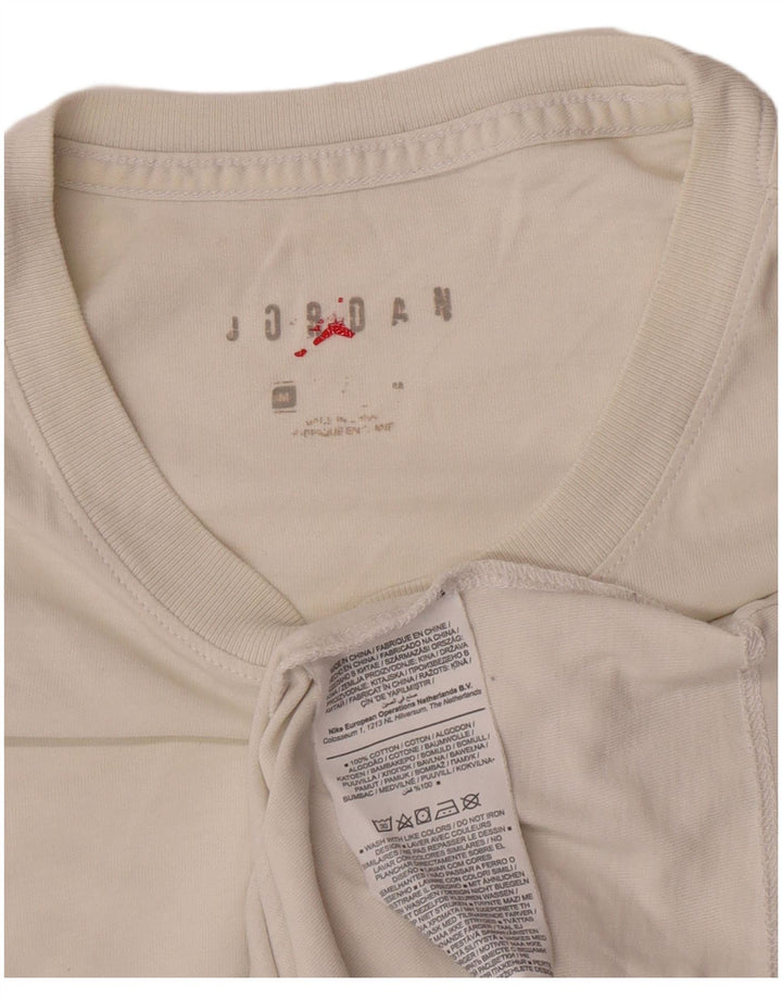 Jordan Herre grafisk T-shirt Top Medium hvid bomuld