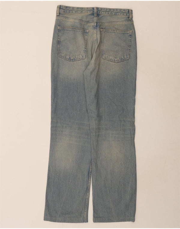 Zara Dame Højtaljede Lige Jeans EU 40 Medium W30 L31 Blå Bomuld