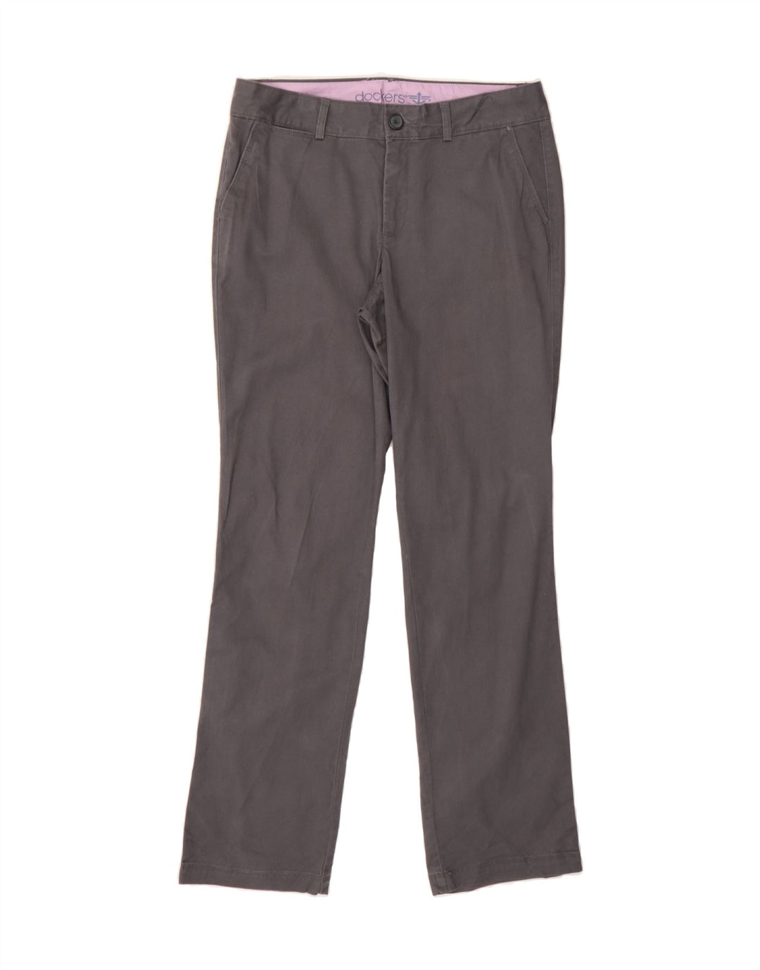 DOCKERS Womens Straight Chino Trousers US 6 Medium W30 L32 Grey Cotton Vintage Dockers and Second-Hand Dockers from Messina Hembry 