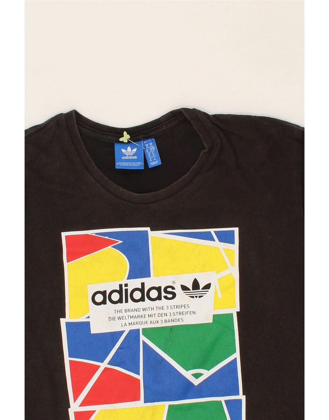 ADIDAS Womens Graphic T-Shirt Top UK 12 Medium Black Vintage Adidas and Second-Hand Adidas from Messina Hembry 