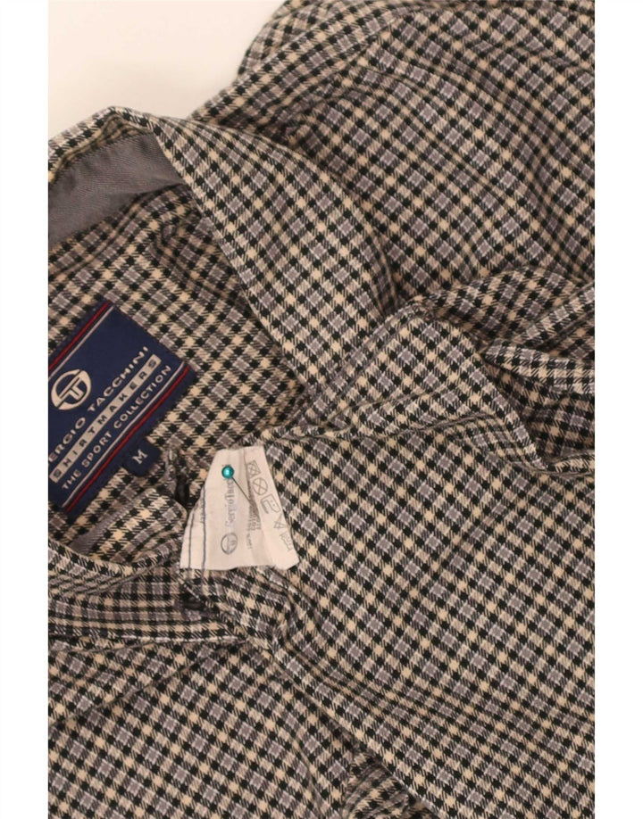 Sergio Tacchini Flannelskjorte til mænd mellemgrå ternet bomuld