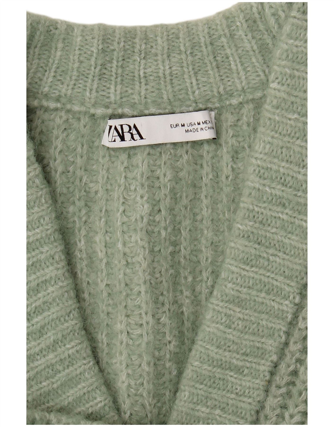 Zara Dame Oversized Cardigan Sweater UK 14 Medium Green