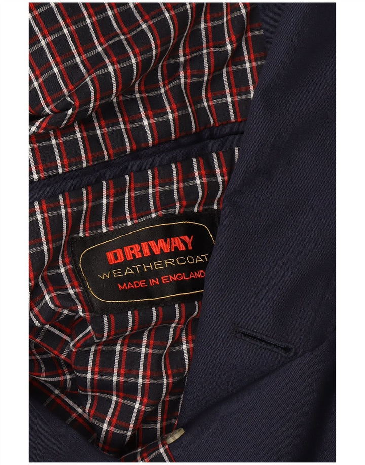 DRIWAY Womens Trench Coat UK 18 XL Navy Blue Polyester