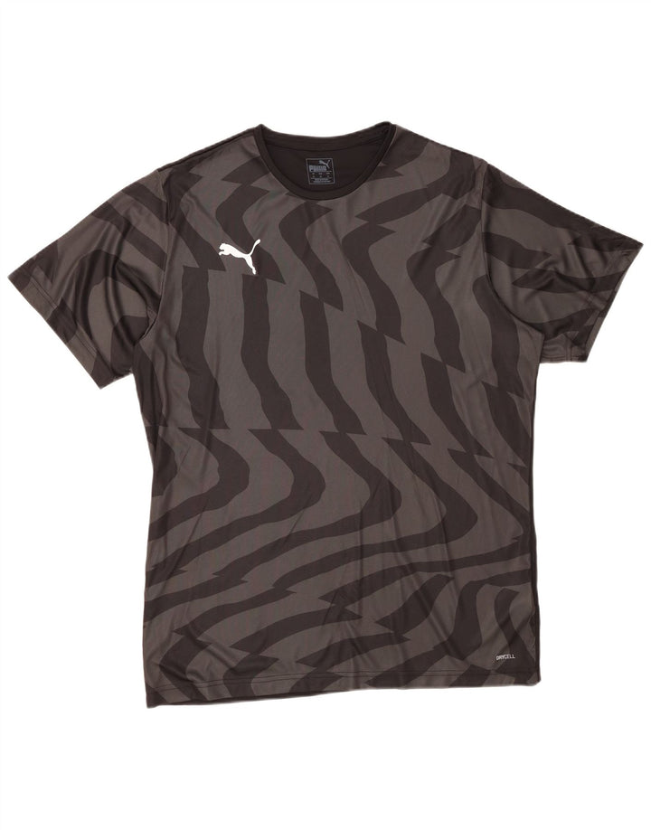PUMA Herre T-Shirt Top XL Sort Stribet Polyester