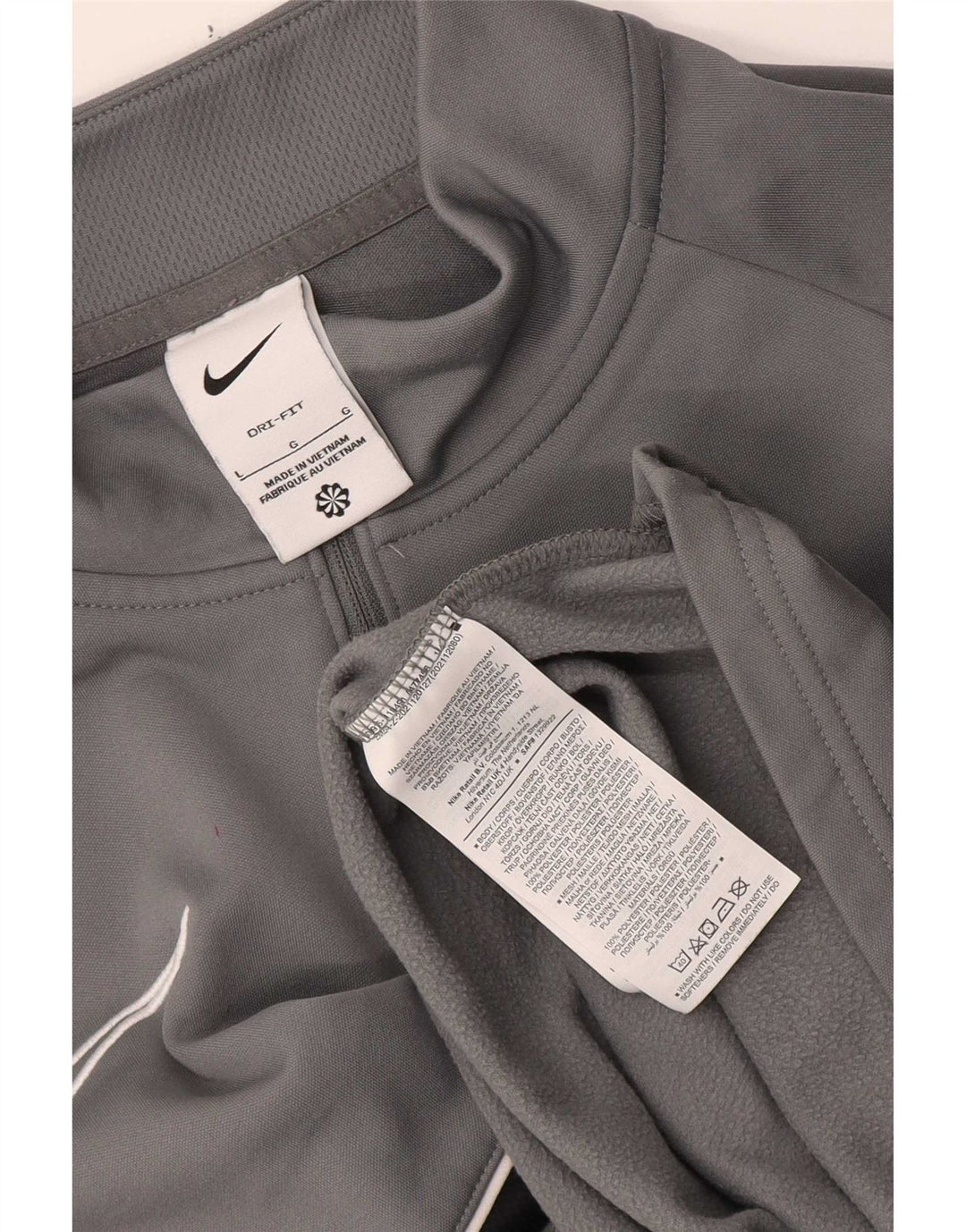 Nike Herre Dri Fit Pullover med lynlås-hals Træningsdragt Top Stor grå farveblok