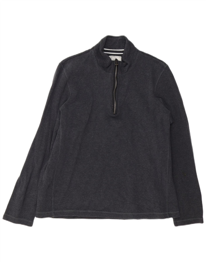 JACK & JONES Herre Zip Neck Jumper Sweater XL Grå Bomuld