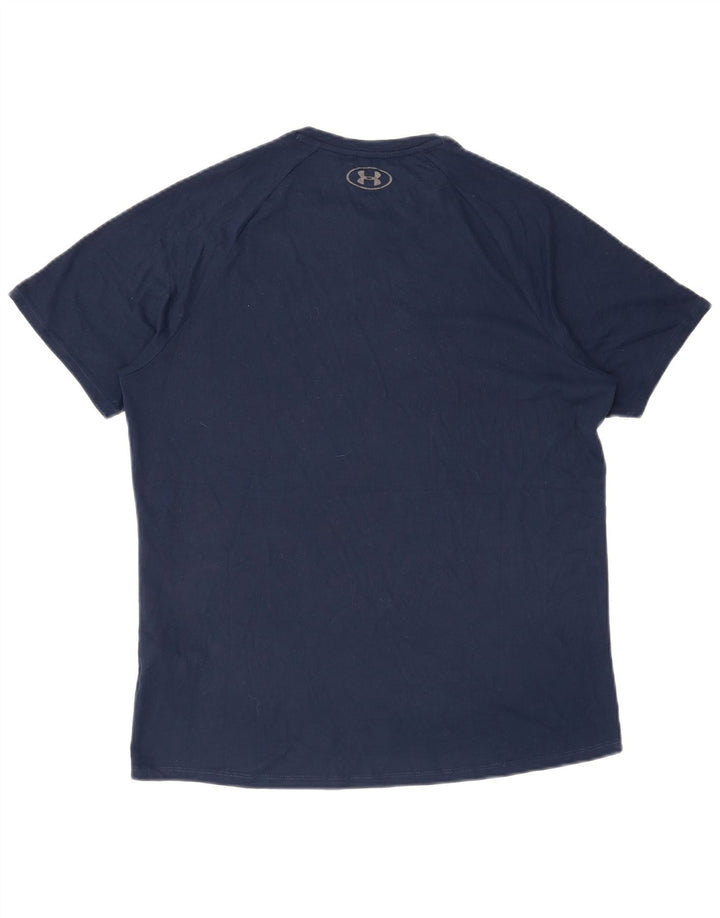 UNDER ARMOUR Herre T-Shirt Top Medium Navy Blue Polyester