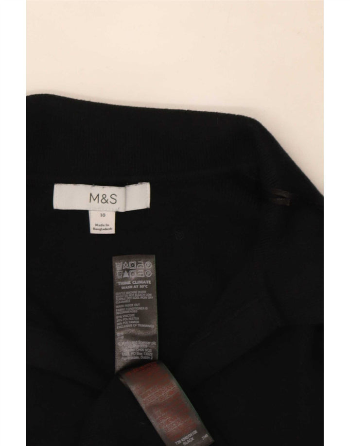 Marks & Spencer Dame Jumper Dress UK 10 Small Black Viscose