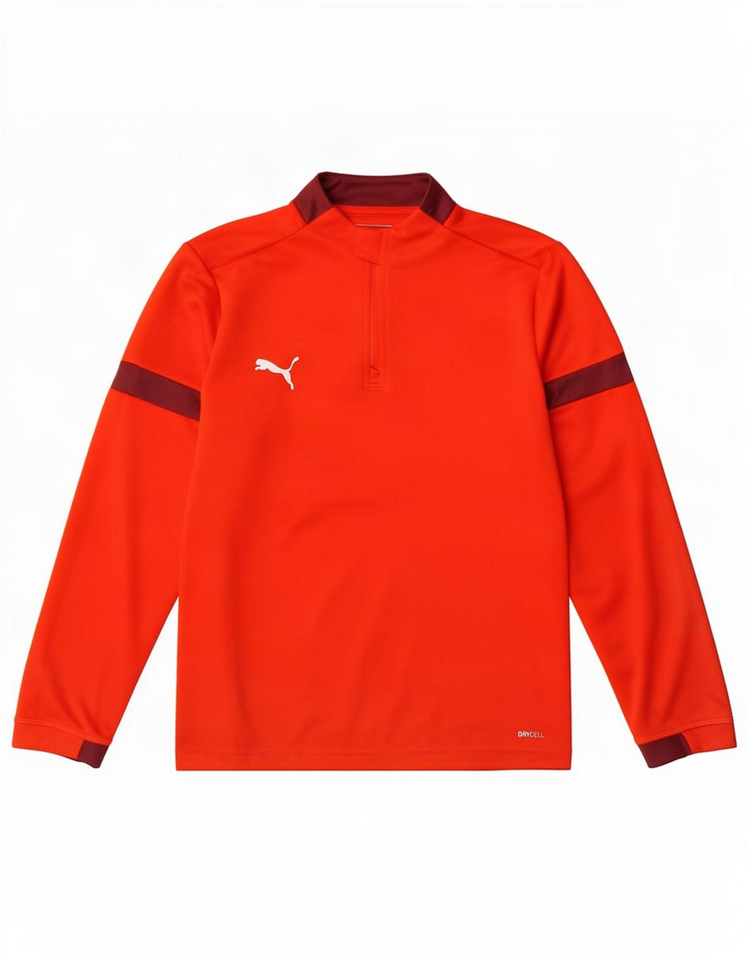 Puma Boys Zip Neck Pullover Træningsdragt Top 11-12 år Rød Colourblock