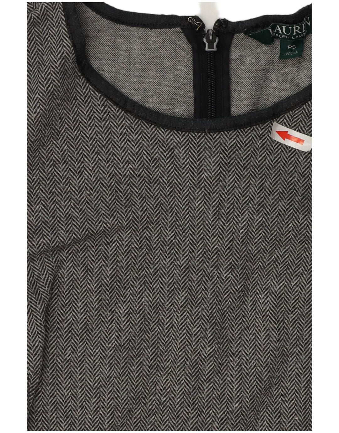 RALPH LAUREN Dame Ærmeløs Skede Kjole UK 10 Small Grey Herringbone