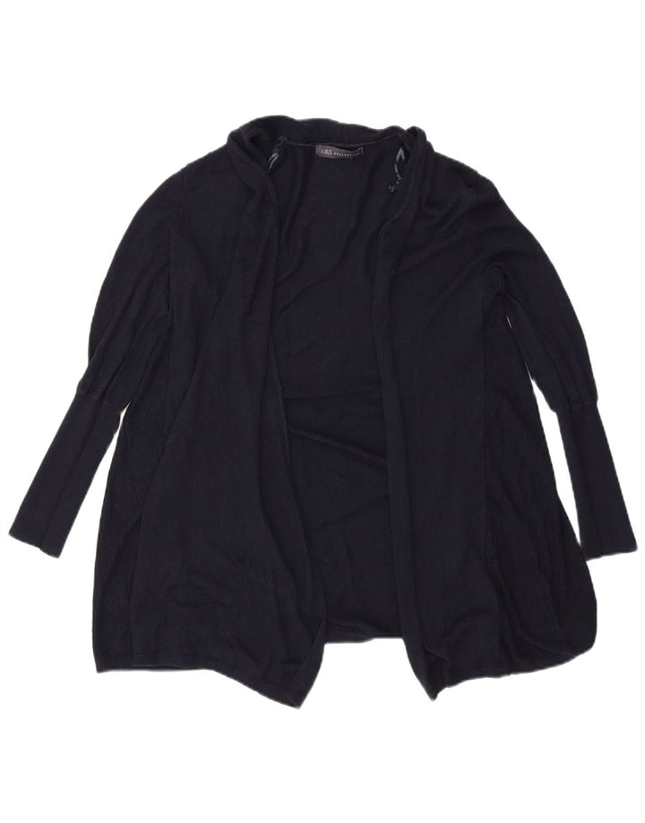 Marks & Spencer Womens Open Cardigan Sweater UK 10 Small Navy Blue Acryl