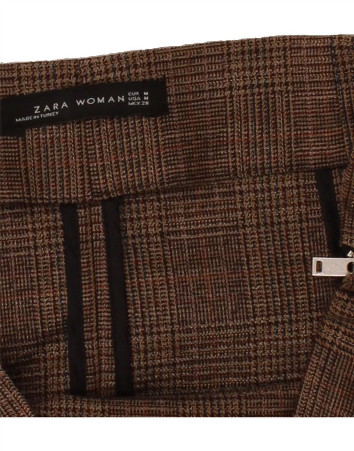 ZARA Womens Straight Skirt Medium W28  Brown Houndstooth Vintage Zara and Second-Hand Zara from Messina Hembry 