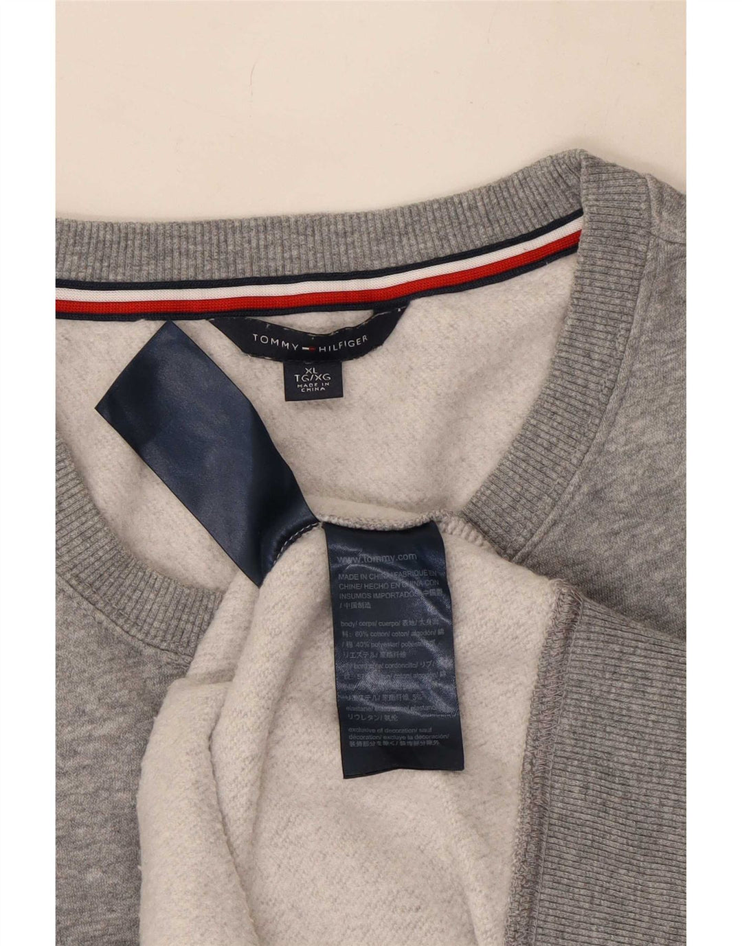 Tommy Hilfiger Herre Sweatshirt Jumper XL Grå Bomuld