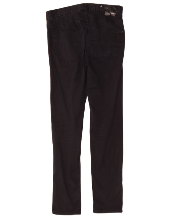Zara Herre Skinny Casual Bukser EU 38 Small W30 L30 Marineblå Bomuld