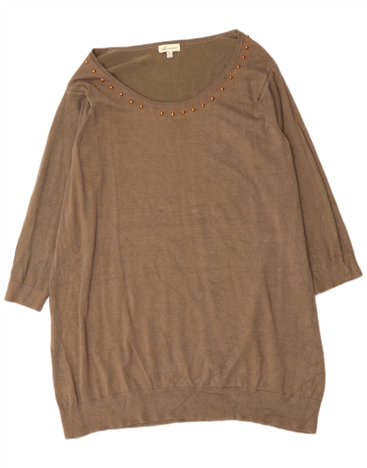 MARKS & SPENCER Dame Autograph Jumper Dress UK 18 XL Grå Viscose