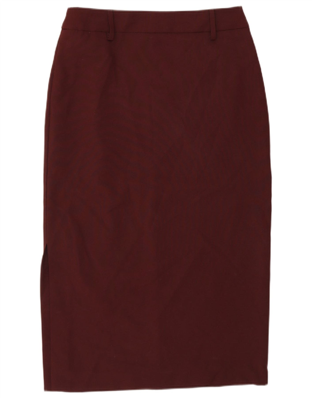 Benetton Dame Midi Nederdel IT 44 Medium W28 Burgundy Polyester