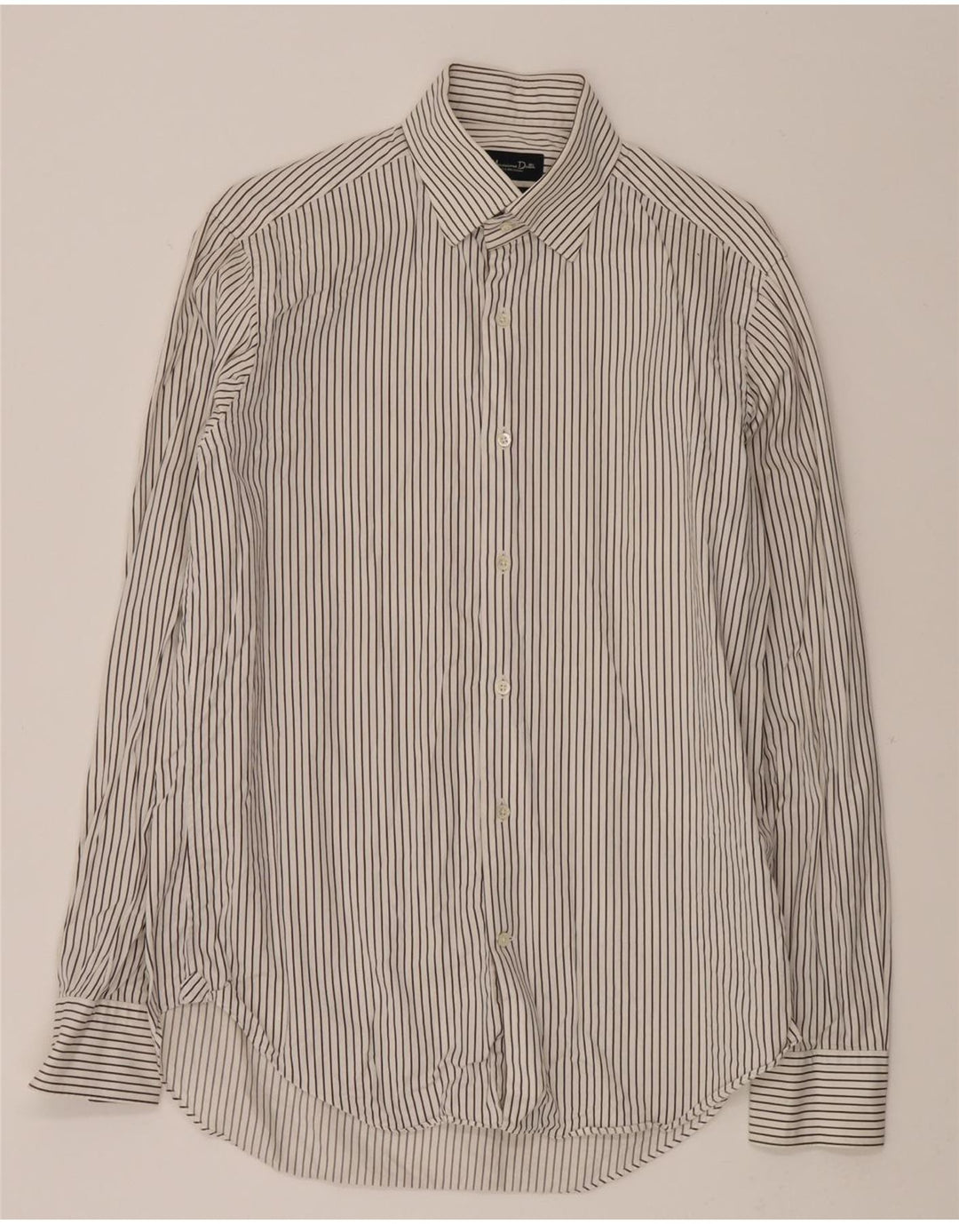 MASSIMO DUTTI Mens Shirt Size 15 1/2 40 Medium White Striped Vintage Massimo Dutti and Second-Hand Massimo Dutti from Messina Hembry 