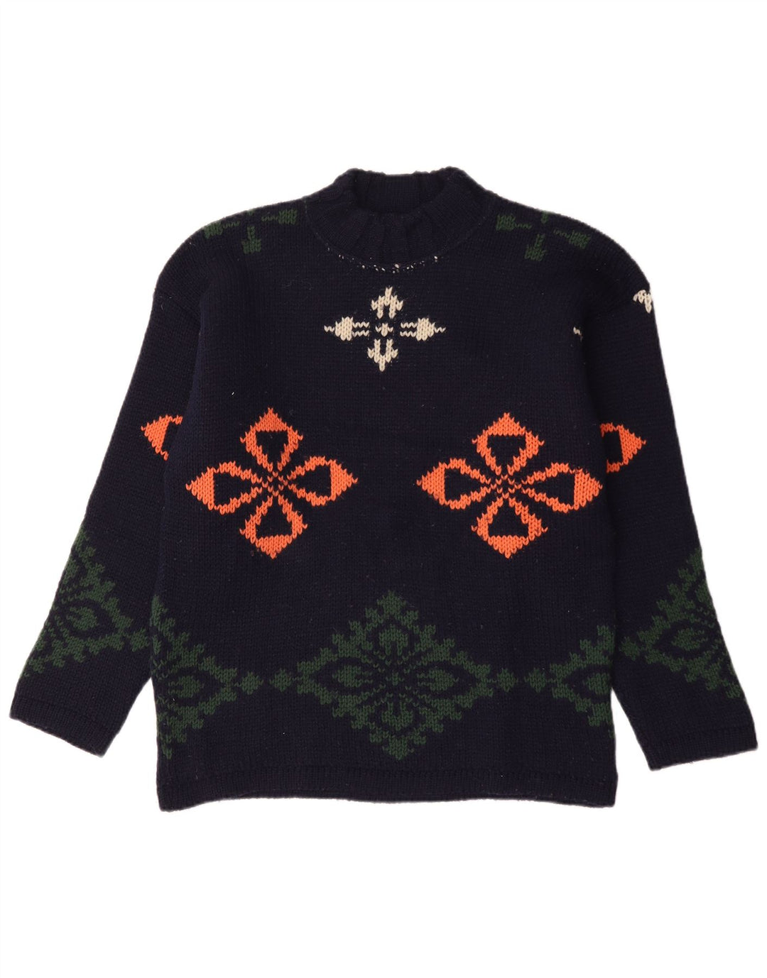 Foxhound Herre Turtle Neck Jumper Sweater Large Navy Blue Floral
