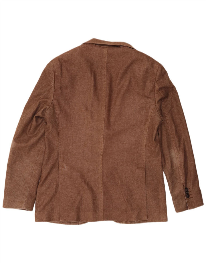 Massimo Dutti Herre 2-knaps blazerjakke EU 52 Stor brun uld