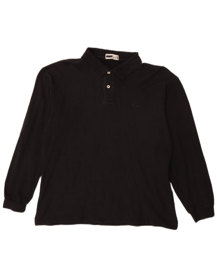 Fila Langærmet Polo Shirt til mænd IT 50 Medium Sort Bomuld