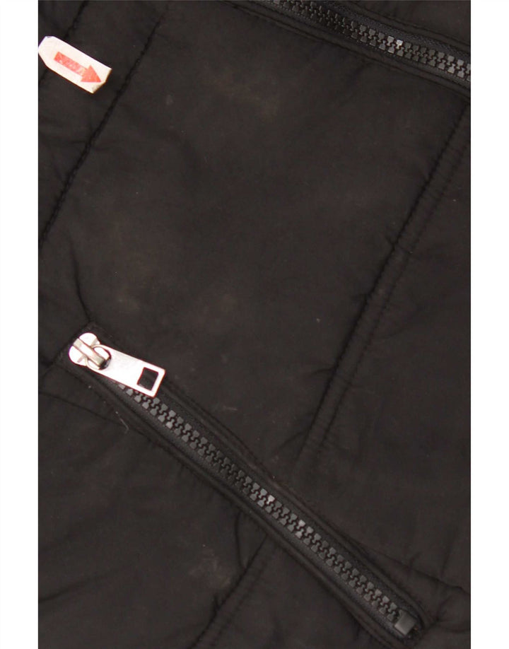 Marks & Spencer Polstret hættejakke til kvinder UK 12 Medium Sort Polyester