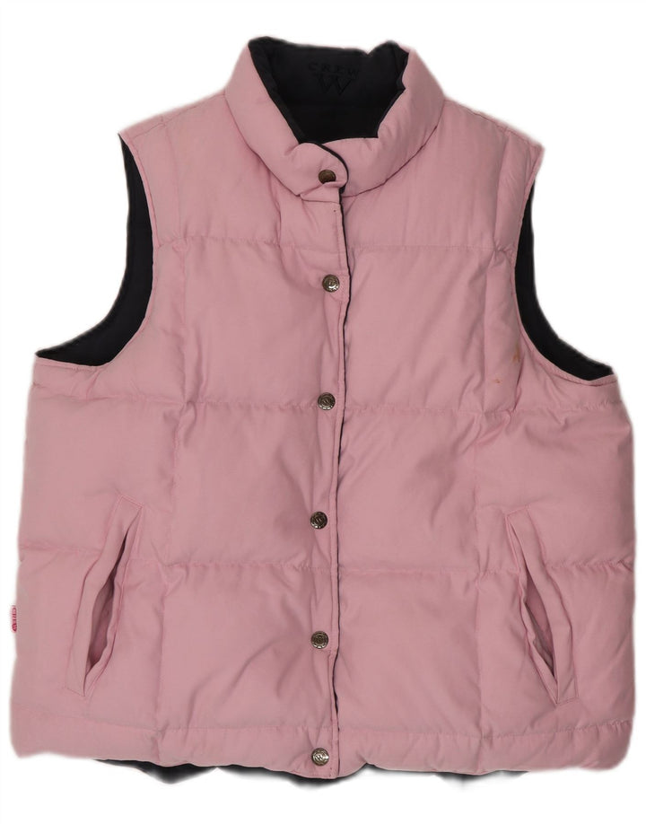 CREW CLOTHING Womens Vendbar polstret Gilet UK 16 Large Pink Polyester