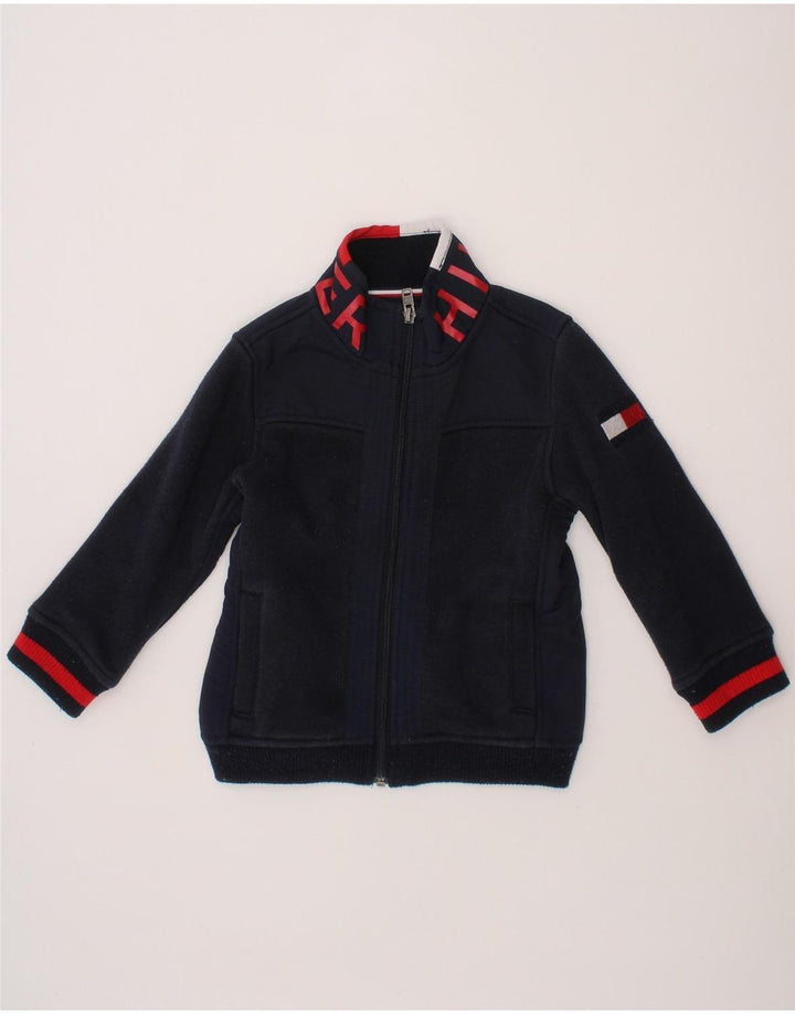 TOMMY HILFIGER Boys Graphic Bomber Jacket 2-3 Years 2XS Navy Blue Cotton Vintage Tommy Hilfiger and Second-Hand Tommy Hilfiger from Messina Hembry 