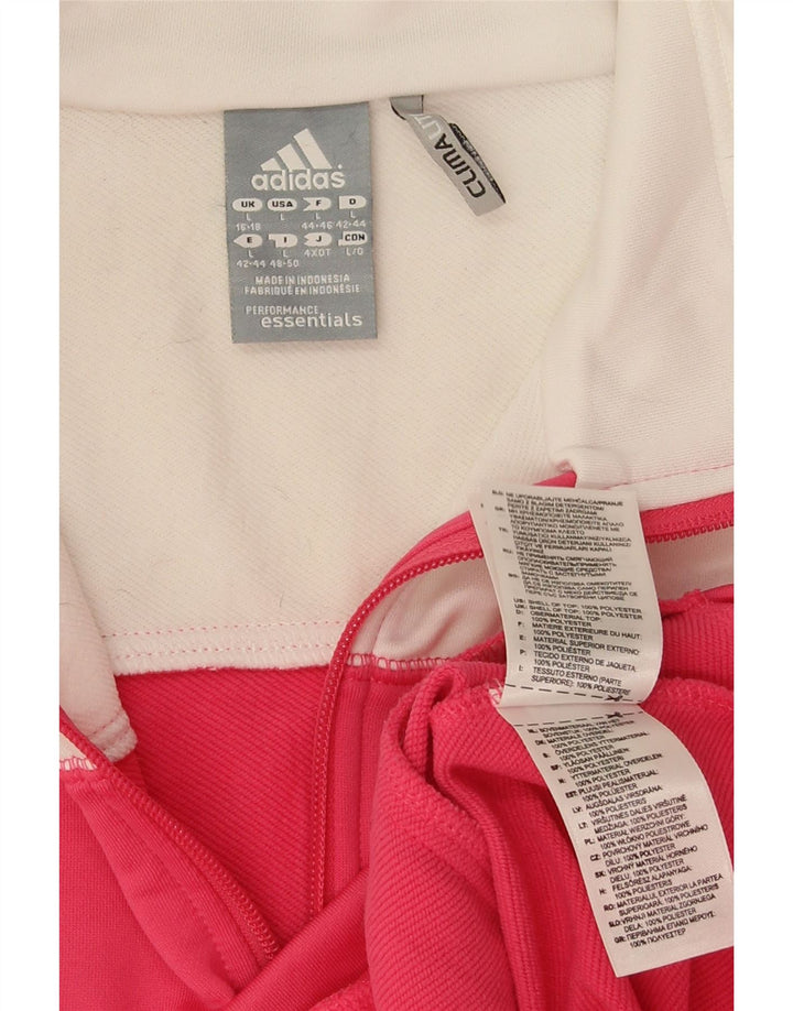 Adidas træningsdragt topjakke til kvinder UK 16/18 Large Pink Colourblock