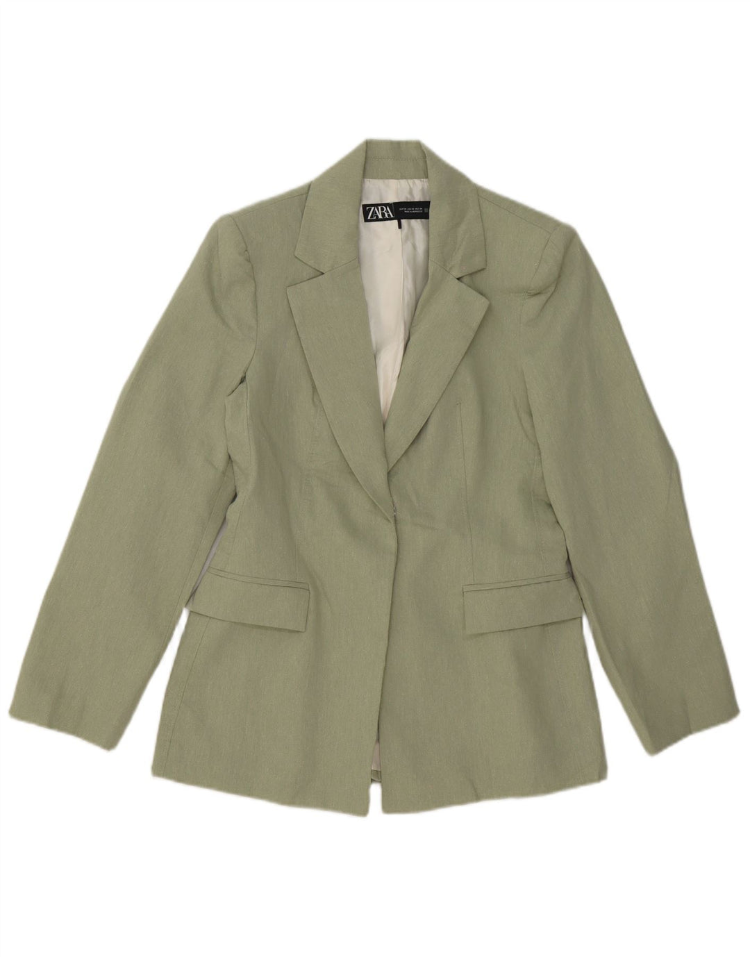 Zara Womens Open Blazer Jacket UK 6 XS Grøn