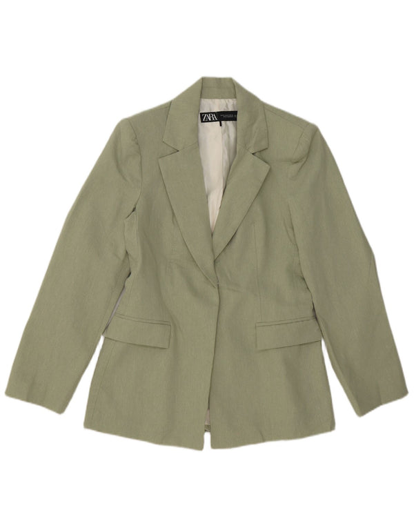 Zara Womens Open Blazer Jacket UK 6 XS Grøn