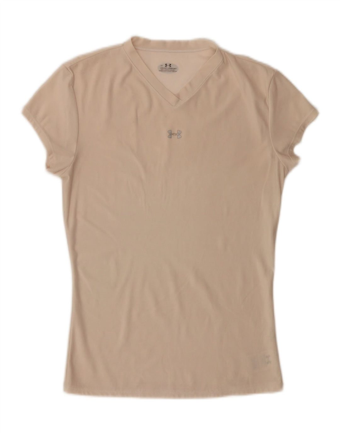 UNDER ARMOUR Womens T-Shirt Top UK 14 Large Off White Polyester