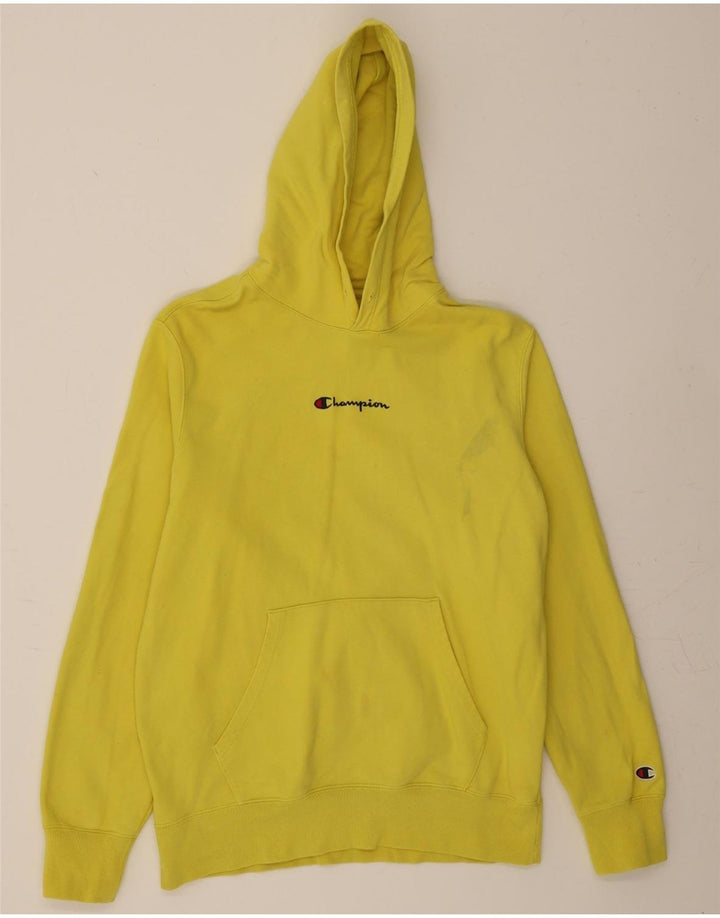 CHAMPION Mens Hoodie Jumper Large Yellow Cotton Vintage Champion and Second-Hand Champion from Messina Hembry 