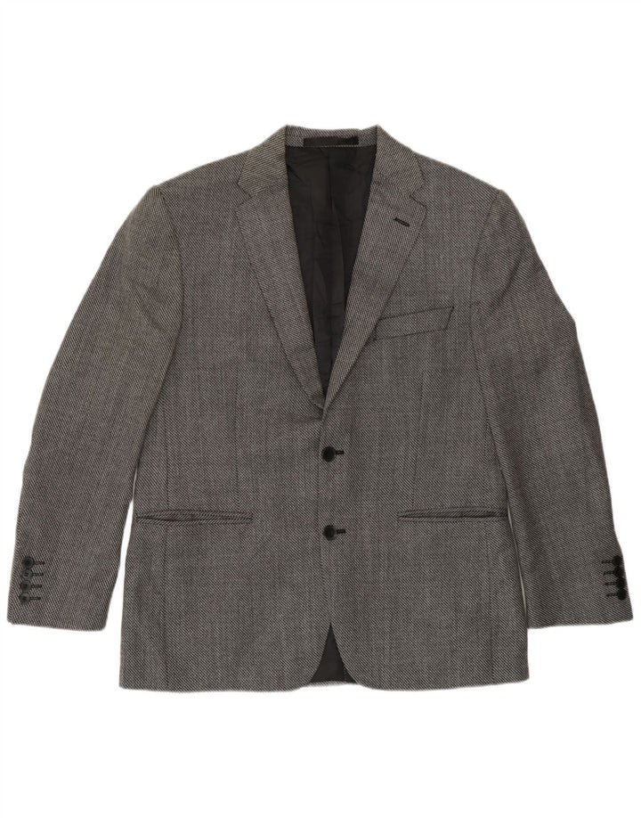 Marks & Spencer Herre Slim Fit 2 Button Blazer Jacket UK 40 Large Black