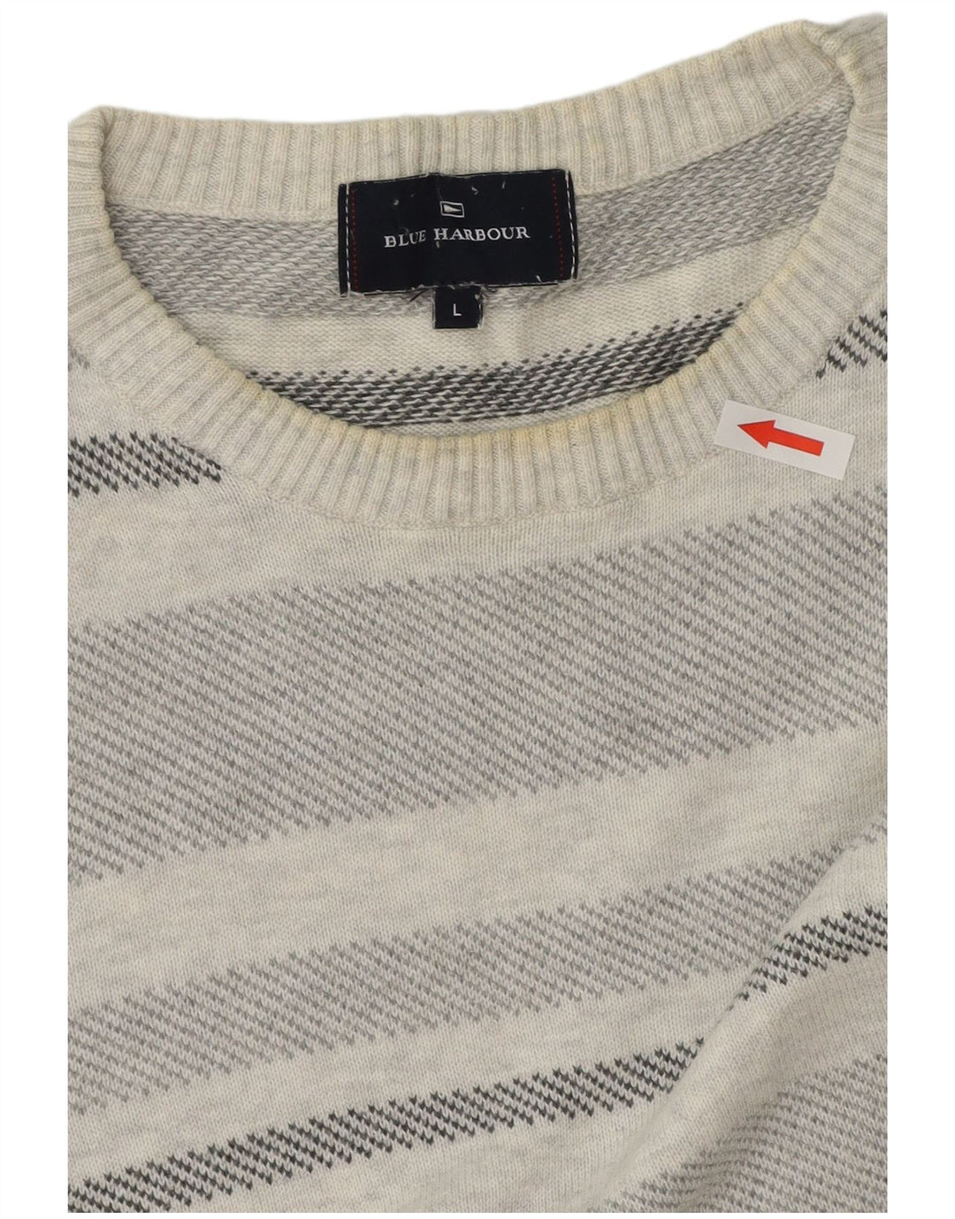Marks & Spencer Herre Blue Harbor Crew Neck trøje Sweater Large Grå