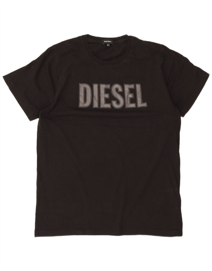 Diesel Herre Grafisk T-Shirt Top XL Sort