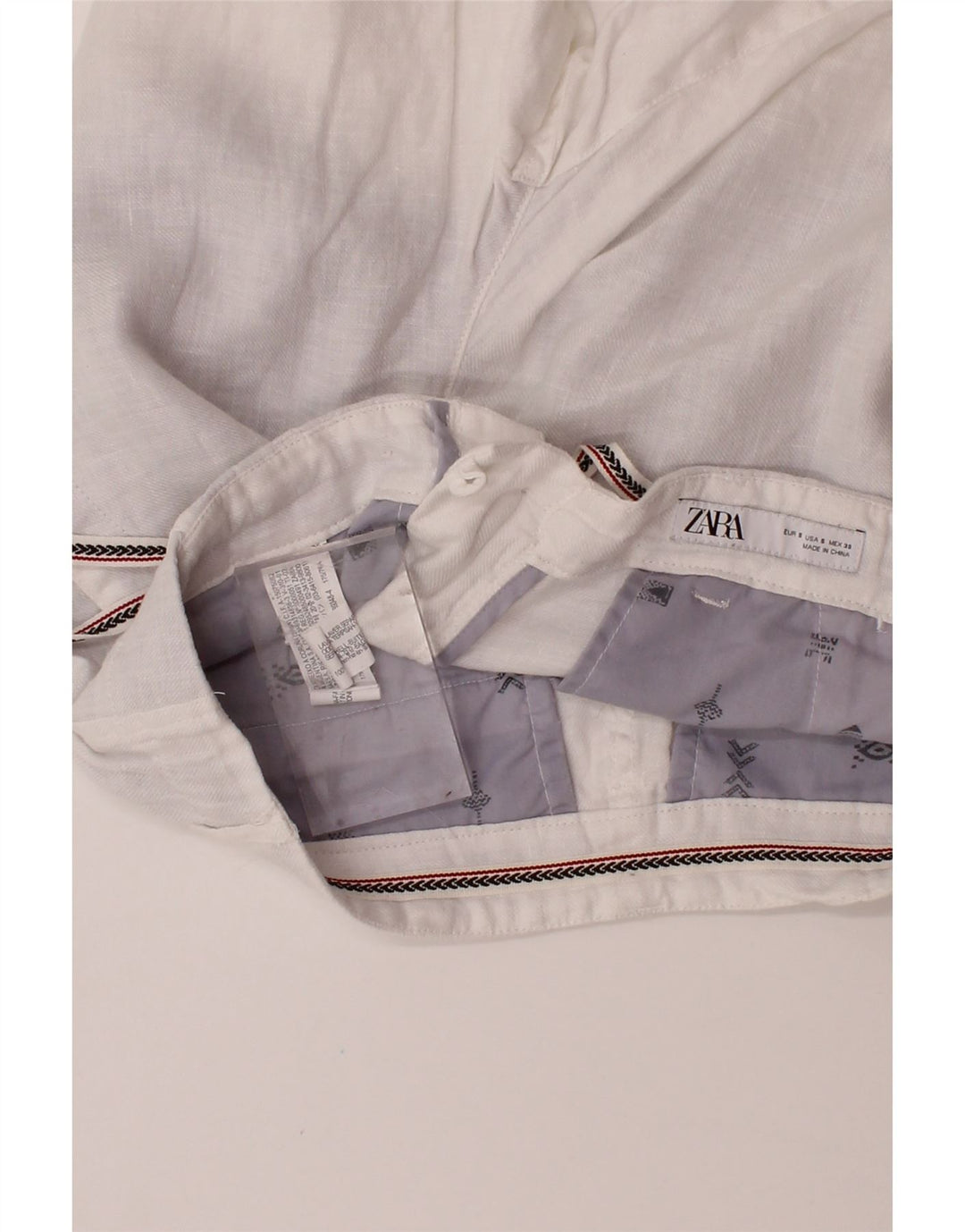 ZARA Mens Chino Shorts Small W30 White Vintage Zara and Second-Hand Zara from Messina Hembry 