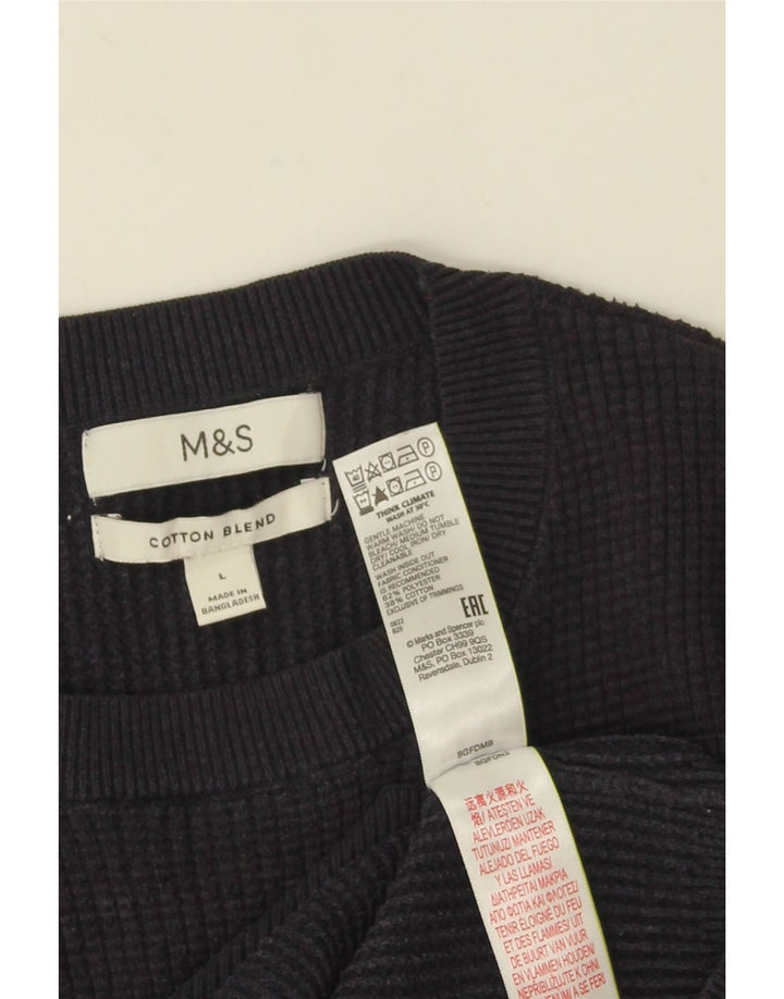Marks & Spencer Herre sweater med rund hals, stor marineblå polyester