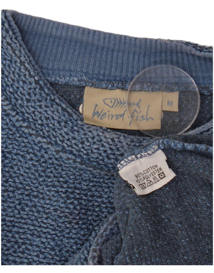 WEIRD FISH Dame Sweatshirt Jumper UK 14 Medium Blue Bomuld