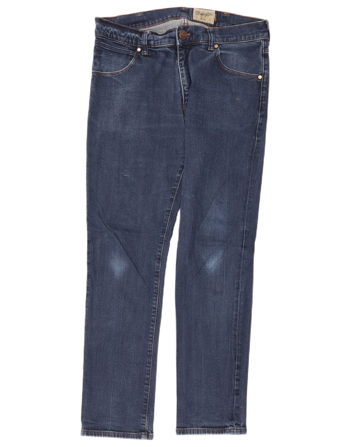 Wrangler Straight Jeans til mænd W34 L32 blå bomuld