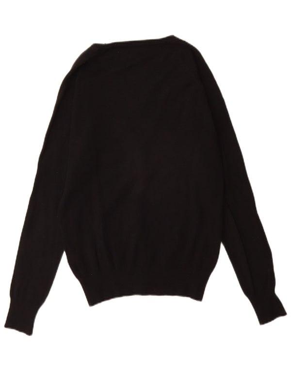 Zara Dame Cardigan Sweater UK 10 Small Black Bomuld