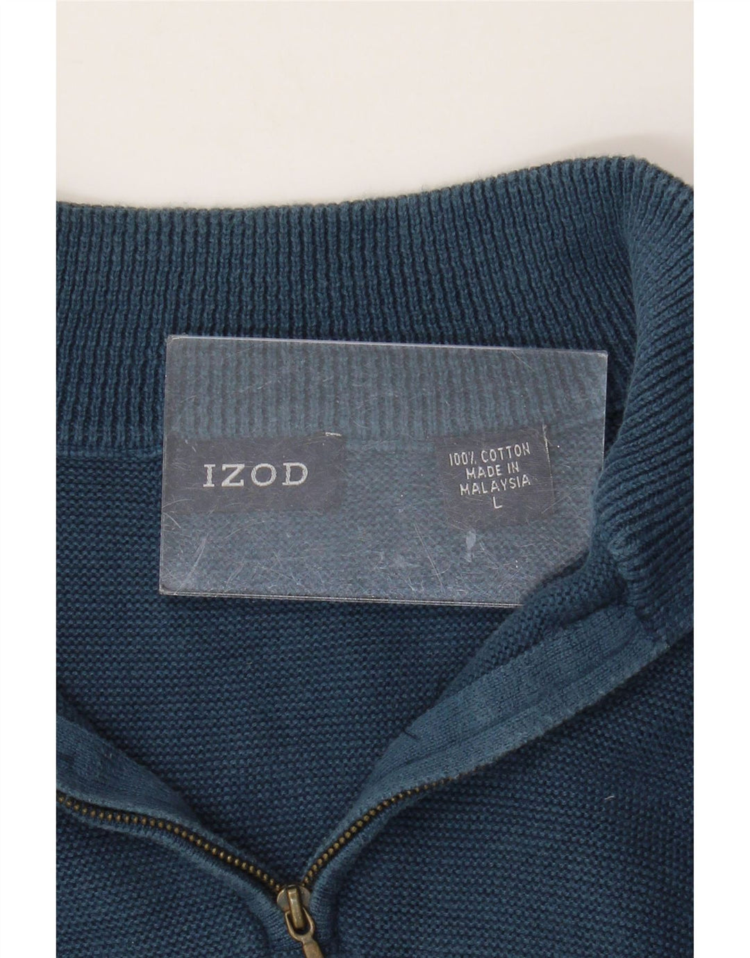 Izod Herre Zip Neck Jumper Sweater Stor Blå Bomuld