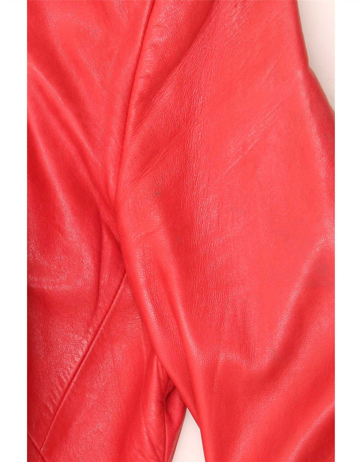 Marc Cain Dame 4-knaps læder blazerjakke US Small Red