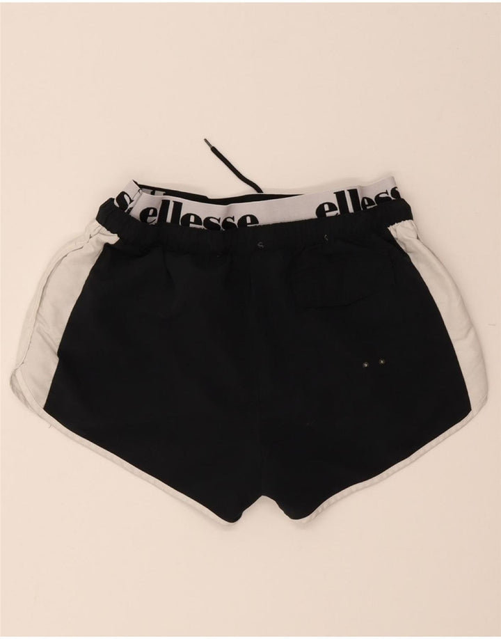 ELLESSE Womens Graphic Sport Shorts UK 16 Large Black Vintage Ellesse and Second-Hand Ellesse from Messina Hembry 