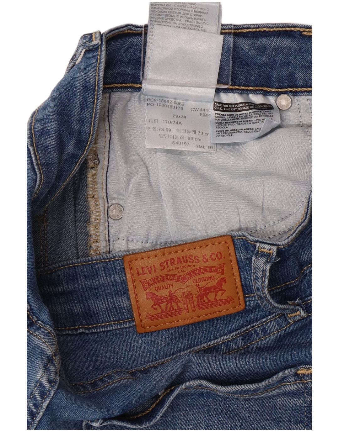 Levi's Dame 721 Skinny Jeans med høj talje W29 L31 Blå Bomuld