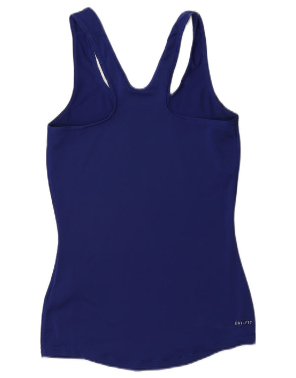 Nike Dame Dri Fit Grafisk Vest Top UK 6 XS Navy Blue Polyester