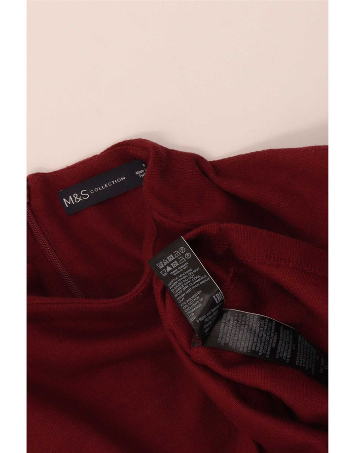 Marks & Spencer Dame Top 3/4 ærme UK 8 Small Bourgogne Polyester