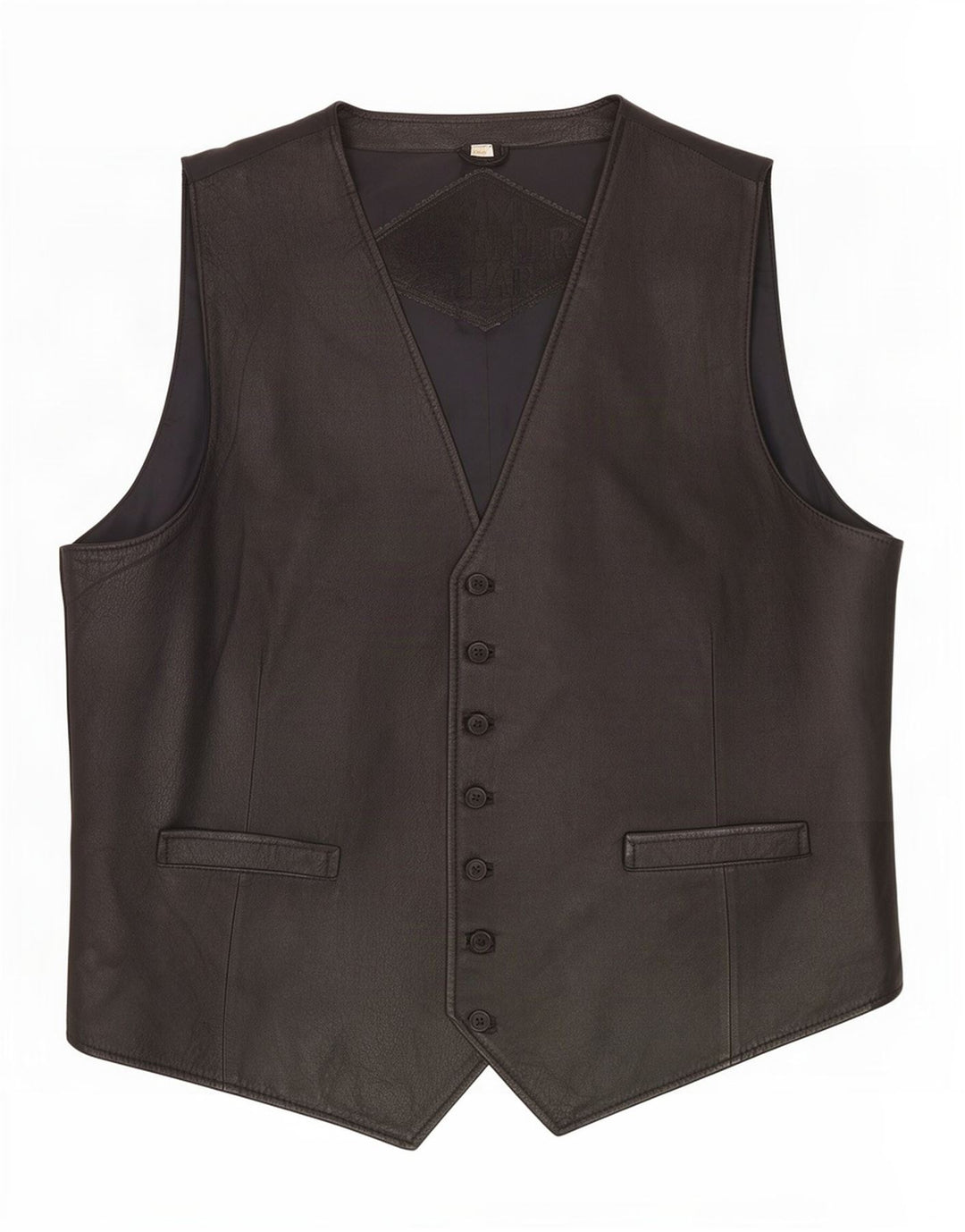 Vintage herre lædervest IT 54 XL Sort