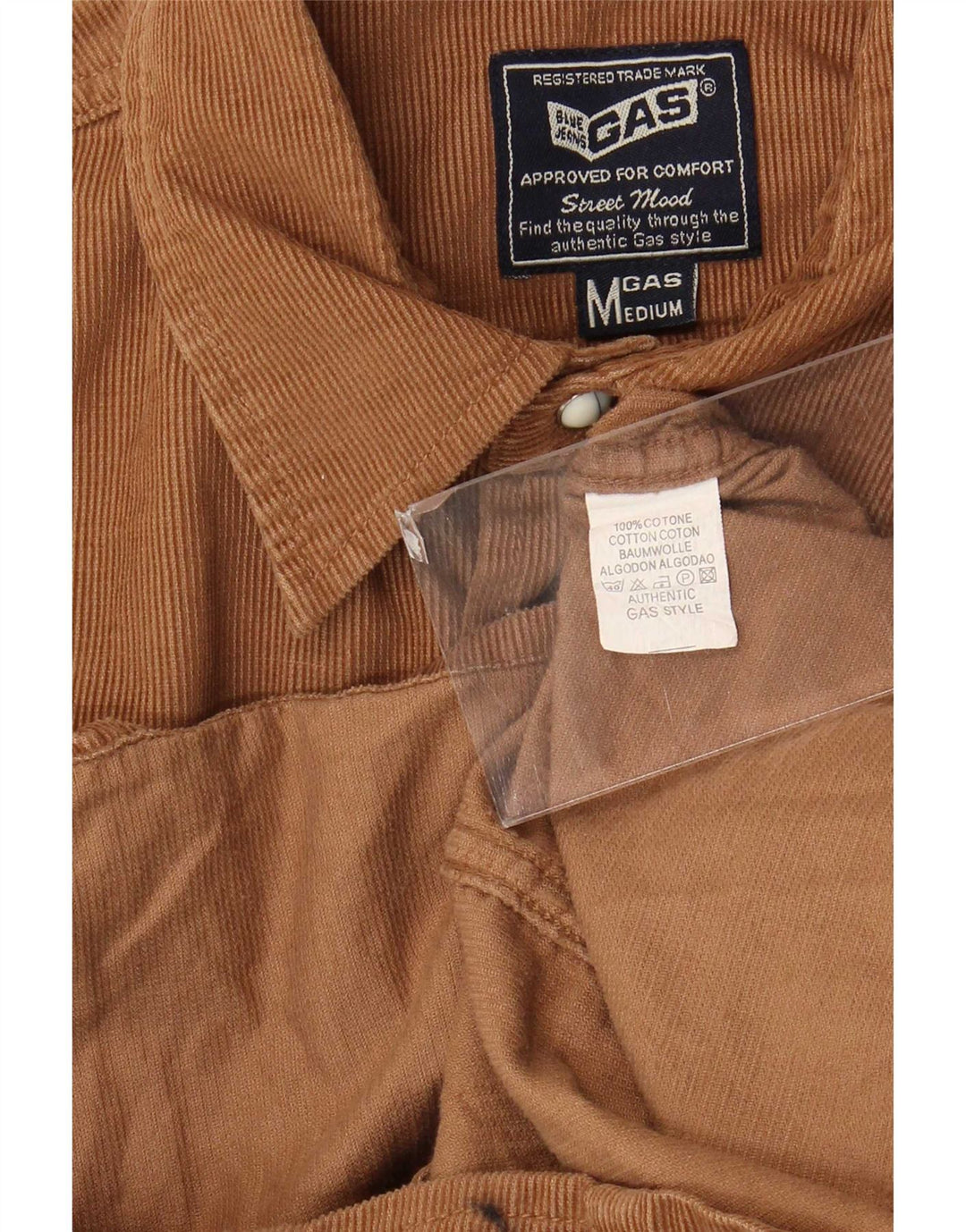 Gas Herre Corduroy skjorte Medium brun bomuld
