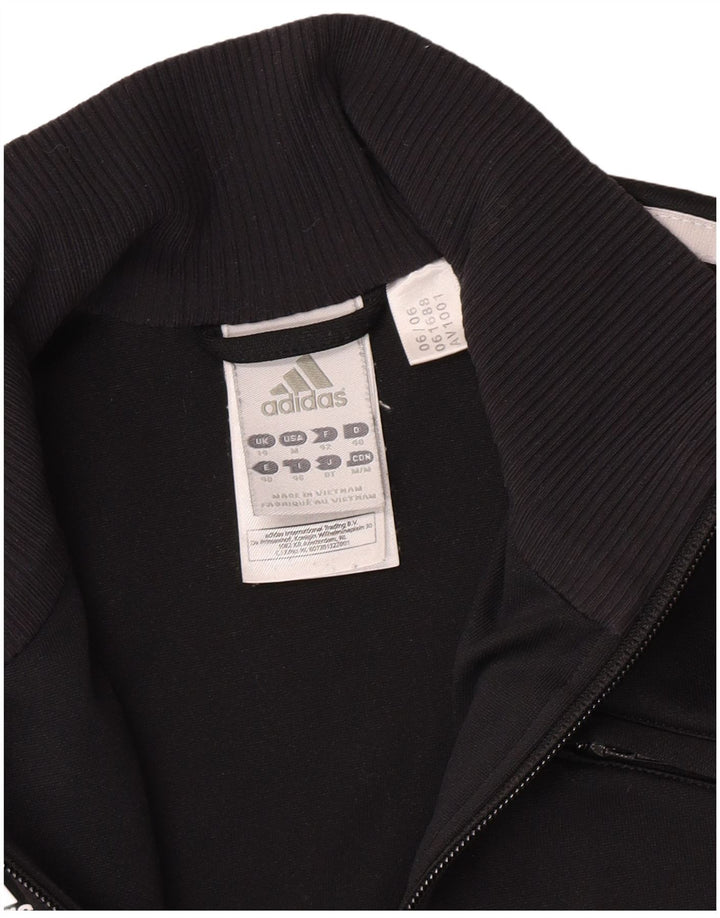 Adidas Womens Crop træningsdragt topjakke UK 14 Medium Black Colourblock