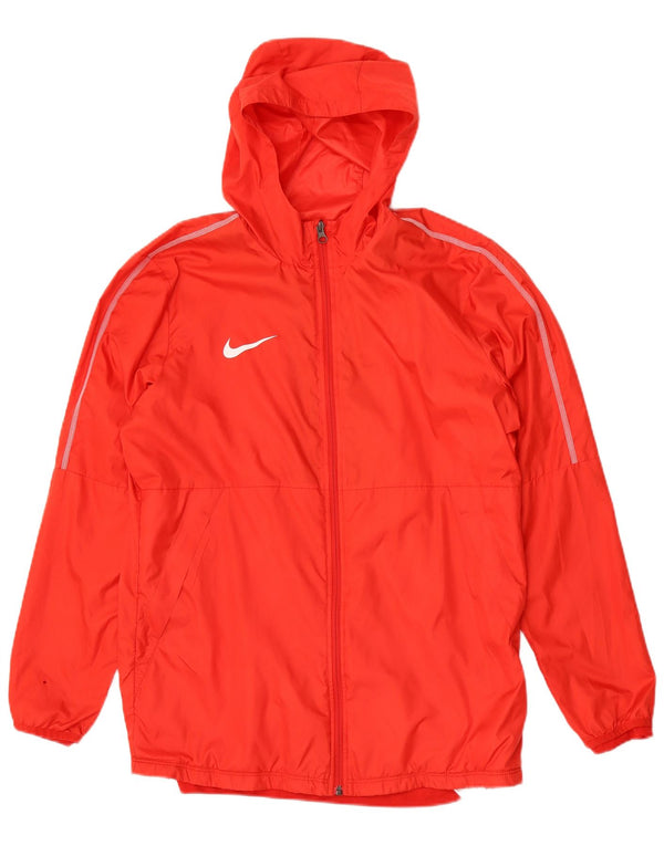 Nike Regnjakke med hætte til mænd UK 40 Large Rød Polyester